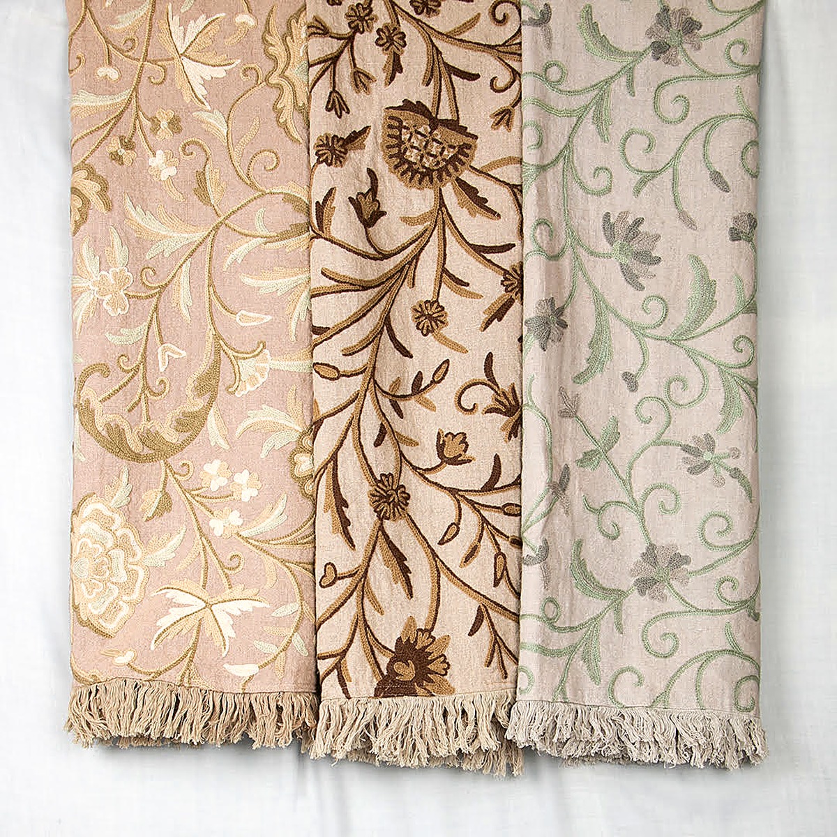 Crewel throws and textiles
